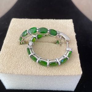 Green Diopside hoop earrings